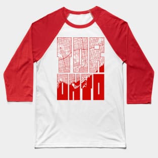 Toronto, Canada City Map Typography - Oriental Baseball T-Shirt